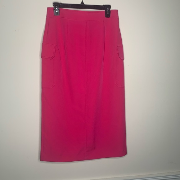 Topshop NWT Pink Front Slit Utility Pencil Skirt 8 - Picture 6 of 8